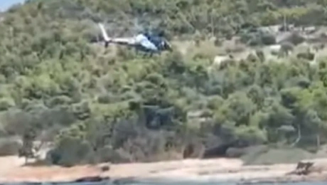 Ελικόπτερο πραγματοποίησε προσγείωση σε παραλία στις Σπέτσες