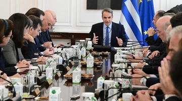 Ο Κυριάκος Μητσοτάκης στο Υπουργικό