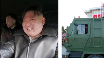 Ο Κιμ Γιονγκ Ουν οδηγεί αυτοκινούμενο εκτοξευτήρα πυραύλων