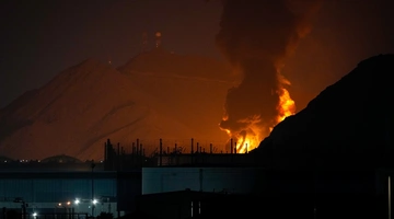 Φωτιά από αναχαίτιση επίθεσης του Ιράν