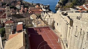 city wall rooftop court