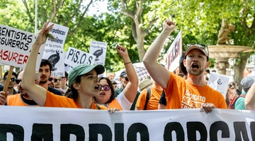 Η διαδήλωση για τη στεγαστική κρίση στη Μαδρίτη