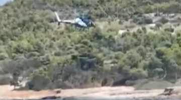 Ελικόπτερο πραγματοποίησε προσγείωση σε παραλία στις Σπέτσες